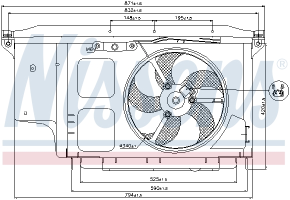 radiator Nissens 85267 Fan 